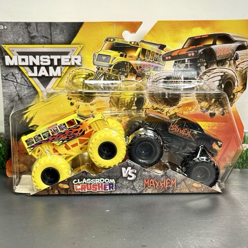 Monster Jam Classroom Crusher vs Mayhem 2-Pack Series 36 1:64 NEW Double Pack